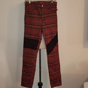 Royal Bones  made by tripp red plaid with black lace pants size 11